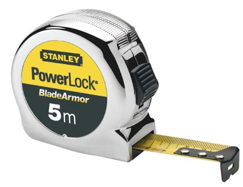 Stanley Bandmass Mirco Powerlock BladeArmor (5 m Länge, Feststeller, automatischer Rücklauf, Gürtelclip) 0-33-514 von Stanley