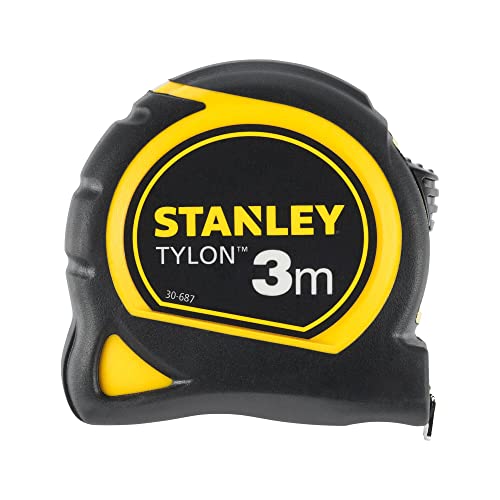 Stanley Bandmass Tylon 0-30-687 (3 m, Tylon-Polymer Schutzschicht, verschiebbarer Endhaken, Kunststoffgehäuse) von Stanley