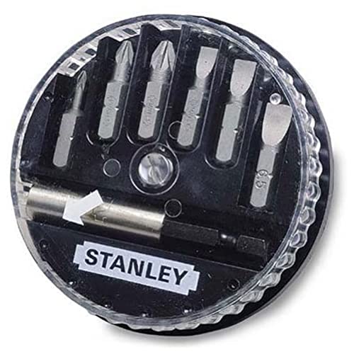 Stanley Bit-Set (inklusive magnetischer Bithalter, Bits: Standard 0.6/1.0/1.2, PZ 0/1/2, 6-teilig) 1-68-735 von Stanley