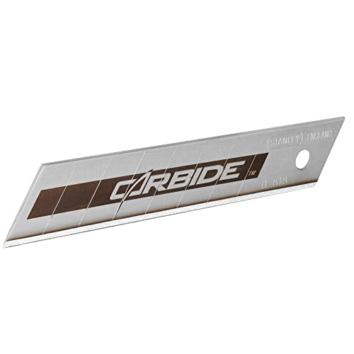 Stanley FatMax Pro Carbide Abbrechklingen STHT8-11818 (18mm, Ersatzklingen für Cuttermesser, langlebige wolframcarbid-beschichtete Schneidkante, ideal zum Schneiden von Karton & Kunststoff, 50 Stück) von FatMax