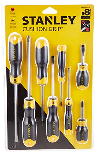 Stanley Cushiongrip Schraubendrehersatz 8-teilig (SL3/5/6.5/6.5;PH0/1/2/2, magnetische Spitze, SoftGrip) 0-65-011 von Stanley