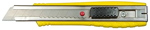 Stanley FatMax Cuttermesser 0-10-421 (18 mm Klingenbreite, 155 mm Länge, schmales Messer mit Abbrechklinge für präzise Schnitte, robuster Aluminiumkorpus, rutschfester Griff, mit Befestigungsclip) von Stanley - FatMax