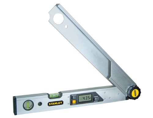 Stanley Digitaler Winkelmesser, Wasserwaage (40 cm Schenkellänge, 0°-225° Messbereich, LCD-Anzeige) 0-42-087, Silber von Stanley