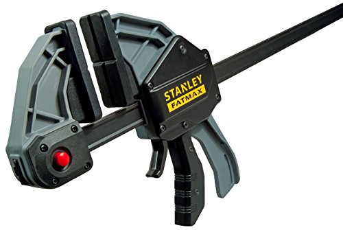 Stanley FatMax Einhandzwinge Extralang FMHT0-83242 (1.500mm Schienen-Länge, 270kg Spannkraft, verwindungssteife I-Profil-Schiene, leichtes Umstellen von Spannen auf Spreizen, abnehmbare Schutzkappen) von Stanley