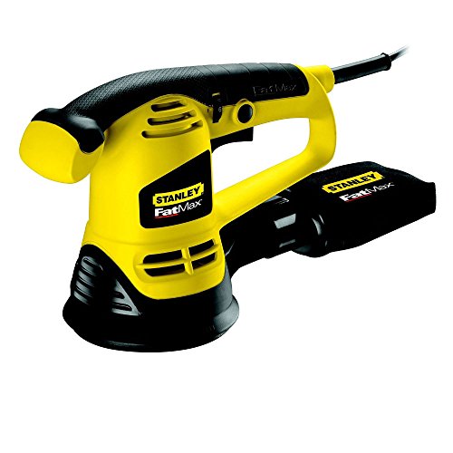 Stanley FatMax Exzenterschleifer FME440K (480 Watt, 125 mm Schleifteller, Klettfix-Schleifpapieraufnahme, Staubsaugeranschluss/Staubfangsack, stufenlose Drehzahl, inkl. 3 Gitterleinen, Koffer) von Stanley - FatMax