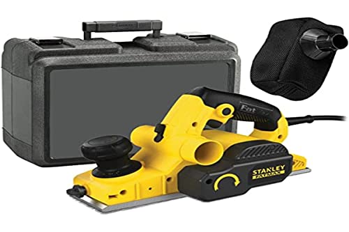 Stanley FatMax Elektrohobel FME630K (750 Watt, 82mm Hobelbreite, umschaltbarer Spanauswurf, plangefräste Hobelsohle mit 3V-Nuten, inkl. Parallelanschlag, Absaugadapter, Staubsack, Koffer) von Stanley - FatMax