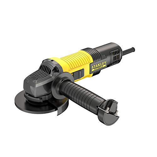 Stanley FatMax Winkelschleifer FMEG220 (850 Watt, 125mm Scheiben-ø, mit 3-fach verstellbaren Zusatzgriff, Sanftanlauf, für alle Standard-Trenn, Schleif- und Schrupparbeiten), Schwarz; Gelb. von Stanley - FatMax