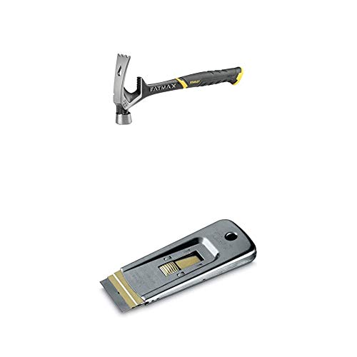 Stanley FMHT51367-2 FatMax Demontage Hammer (620g, abgeschrägter Nagelschlitz, große Schlagoberfläche) + Stanley Professioneller Glasschaber von Stanley