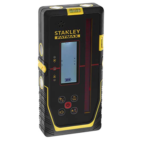 Stanley FatMax Empfänger für Rotationslaser (für rote Laser, großer Arbeitsbereich: Ø 600 m, Radius 300 m, 2 Genauigkeitsstufen, extra großes Empfängerfenster), Schwarz/Gelb von Stanley