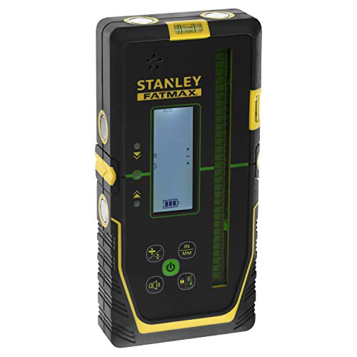 Stanley FatMax Empfänger für Rotationslaser (für grüne Laser, großer Arbeitsbereich: Ø 600 m, Radius 300 m, 2 Genauigkeitsstufen, extra großes Empfängerfenster), Schwarz/Gelb von Stanley - FatMax