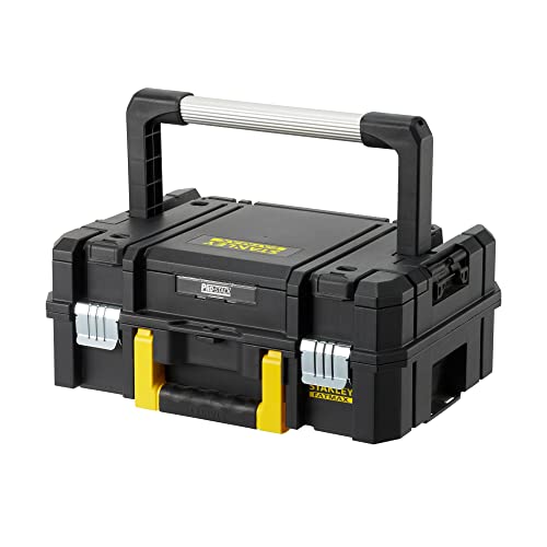 STANLEY Pro-Stack Werkzeugbox mit Organizer - Werkzeugkoffer leer tragbar (14 Liter, für kleinerer Handwerkzeuge, Elektrowerkzeuge + Kleinteile, rostfreie Metallverschlüsse, stapelbar) FMST1-71967 von Stanley
