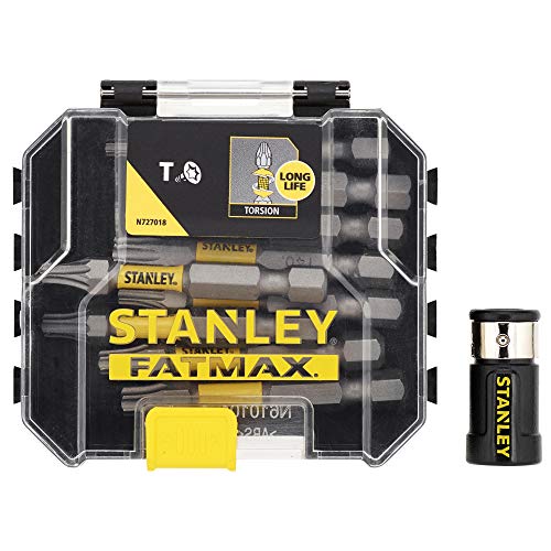 Stanley FatMax 10-tlg. Torsion Schrauberbit-Set STA88566 (bestehend aus Torx Torsion-Bits und Bithalter mit Metallring, im kleinen ToughCase, kompatibel mit Pro-Stack & T-Stak) von Stanley - FatMax