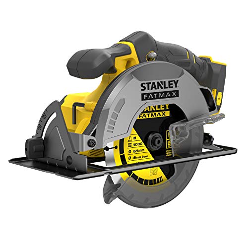 Stanley FatMax 18V Akku-Handkreissäge SFMCS500B (werkzeuglose Schnitttiefen- und Winkeleinstellung bis 50°, mit Staubsaugeranschluss, inkl. HM-Sägeblatt 165 mm, Lieferung ohne Akku und Ladegerät) von Stanley - FatMax