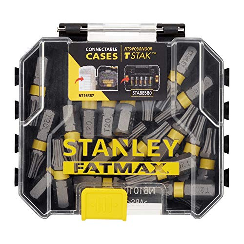 Stanley FatMax 20-tlg. Impact Bit-Set STA88570 (in kleiner, handlichen Schüttelbox, mit 20x Torx Bits (T20), kompatibel mit dem Pro-Stack Aufbewahrungssystem) von Stanley - FatMax