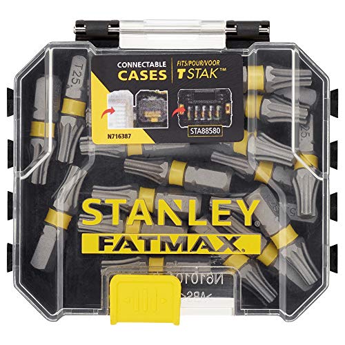 Stanley FatMax 20-tlg. Impact Bit-Set STA88571 (in kleiner, handlichen Schüttelbox, mit 20x Torx Bits (P25), kompatibel mit dem Pro-Stack Aufbewahrungssystem) von FatMax