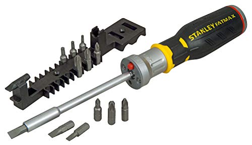 Stanley FatMax Bit-Schraubendreher (mit Ratsche, 12 Bits 5/6.5/8mm;PH1/2/3;PZ1/2/3;TX10/15/20, LED Leuchte) FMHT0-62689 von Stanley - FatMax