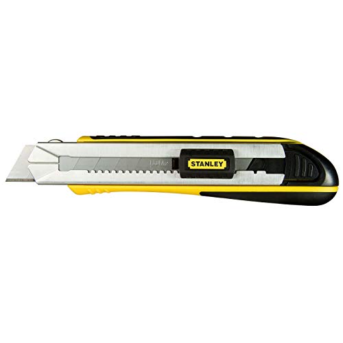 Stanley FatMax Cutter-Messer mit Magazin 0-10-486 (25mm Klingenbreite, 215mm Länge, Klingenführung aus rostfreiem Stahl, mit Klingenbrecher, inkl. 4 Abbrechklingen) von Stanley