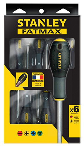 Stanley FatMax Elektrikerschraubendreher-Set, Schlitz/Phillips (SL3.5/4/5.5;PH0/1/2/3, 6-teilig) FMHT0-62626 von Stanley - FatMax