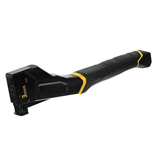 Stanley FatMax Hammer Tacker Extra Light Set (rückschlagfrei, rückstaufrei, 3er Klammerfach extra lang, ideal für Dachdecker und Bodenleger, inkl. 1.000 Klammern Typ G 10mm) FMHT81394-9 von Stanley