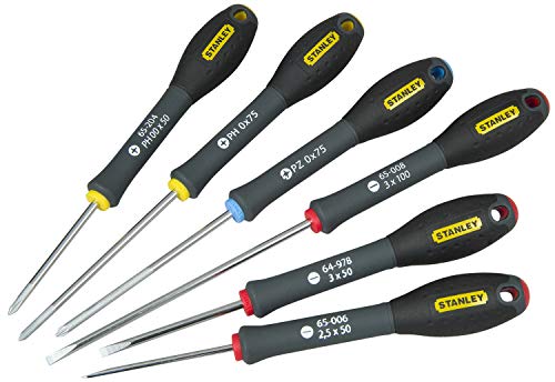 Stanley FatMax Instrumenten-Set 6-teilig (Parallel 2.5/3/3 PH 00/0 PZ0, weiches Griffende, Chrom-Vanadium Stahl) 0-65-492 von Stanley