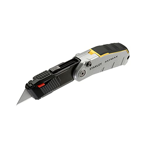 Stanley FatMax Klappmesser FMHT0-10320 (mit automatischer Öffnung durch Knopfbedienung, einziehbare Klinge, werkzeugloser Klingenwechsel, mit Gürtelclip) von Stanley - FatMax