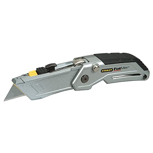 Stanley FatMax Klappmesser Pro Twin Blade XTHT0-10502 (Zwei-Klingen-Universalmesser mit Trapez- & Hakenklinge, einziehbare Klingen, werkzeugloser Klingenwechsel, inkl. je 2x Haken- & Trapezklingen) von Stanley