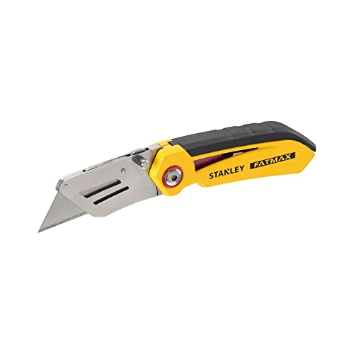 Stanley FatMax Klappmesser FMHT0-10827 (mit feststehender Klinge, langlebiger Metallkorpus, leichtzugängliches Klingenmagazin, mit Gürtelclip, inkl. je 1x Trapezklinge), Gelb/Schwarz von Stanley - FatMax