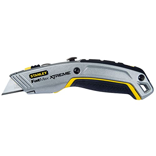 Stanley Fatmax 2 in 1 Messer PRO 0-10-789 (mit einziehbarer Klinge, 180 mm Länge, vielseitige Einsatzmöglichkeiten durch zwei Klingen (Haken- und Trapezklinge), robustes Zinkdruckgehäuse) von Stanley - FatMax