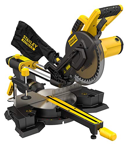 Stanley FatMax Paneelsäge FME721 (1.500 Watt, 216 mm, mit Laser-Linienführung, 2 ausziehbare Materialauflagen, Staubfangbeutel, horizontaler Zug-Griff, inkl. Hart-Metall-Sägeblatt) von Stanley - FatMax