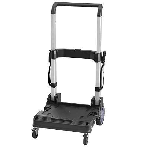 Stanley FatMax Pro-Stack Trolley (klappbarer Aluminium-Trolley mit Teleskopgriff, zum einfachen und sicheren Transport der Pro-Stack Boxen, 100 kg Ladekapazität, mit Sicherheitsgurt) FMST1-72363 von FatMax