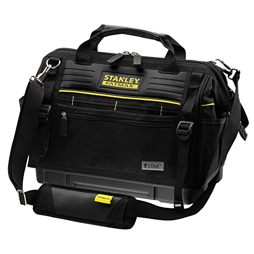 Stanley FatMax Pro-Stack Werkzeugtasche (wasserdichter Boden, 30kg Ladefähigkeit, Vielzahl von Fächern, mit Wasserwaagen-Halterung, kompatibel mit dem TSTAK-System) FMST83297-1 von Stanley - FatMax