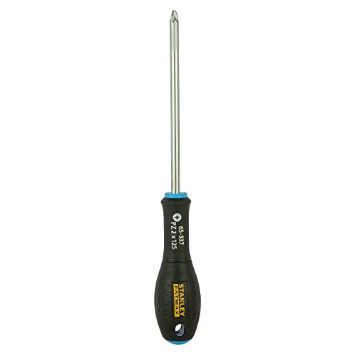 Stanley FatMax Schraubendreher 0-65-337 (Pozidriv PZ2, 125 mm Klingenlänge, Chrom-Vanadium-Klinge, sandgestrahlte Spitze, ergonomischer SoftGrip Handgriff mit Aufhängeauge) von Stanley - FatMax