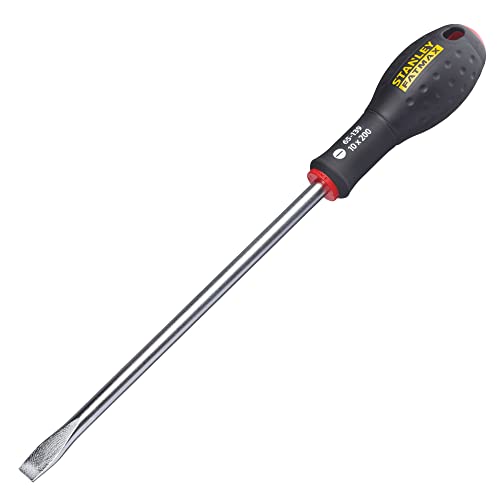 Stanley FatMax Schraubendreher Schlitz (Parallelspitze 10 mm, 200 mm Schwertlänge, Chrom-Vanadium, Soft-Grip) 0-65-139 von FatMax