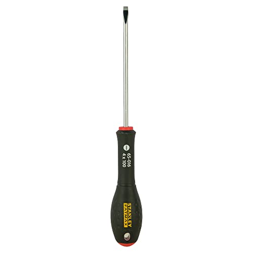 Stanley FatMax Schraubendreher Schlitz (Parallelspitze 4 mm, 100 mm Klingenlänge, Chrom-Vanadium, Soft-Grip) 0-65-016 von Stanley - FatMax