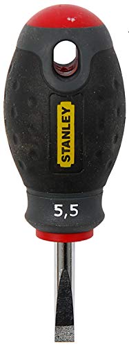 Stanley FatMax Schraubendreher Schlitz SL5.5 (30 mm Klingenlänge, Chrom-Vanadium Stahl, ergonomischer SoftGrip) 0-65-400 von Stanley