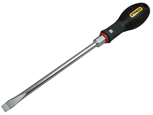 Stanley FatMax Schraubendreher mit Sechskantansatz FMHT0-62619 (Schlitz, 6,5 x 150mm Klingenlänge, Chrom-Vanadium-Klinge, sandgestrahlte Spitze, ergonomischer SoftGrip Handgriff mit Aufhängeauge) von Stanley - FatMax