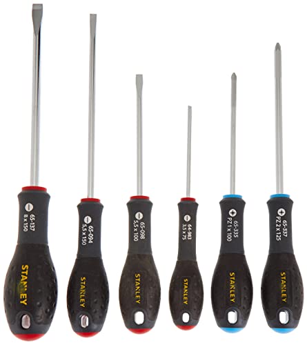 Stanley FatMax Set 6-teilig, Schlitz: 3.5/2x 5.5/8mm Pozidriv: PZ1/2, Chrom-Vanadium Stahl, Soft-Grip-Handgriff, 0-65-428 von Stanley - FatMax