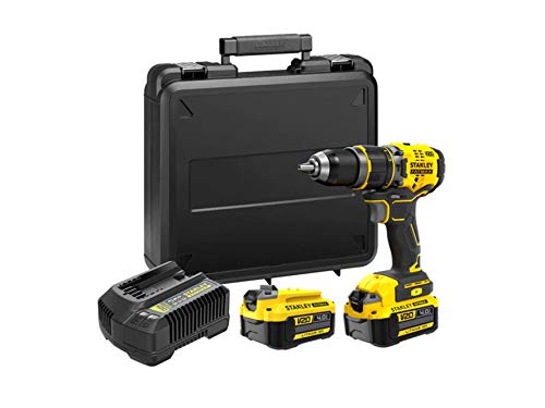 Stanley FatMax V20 Akku-Schlagbohrschrauber SFMCD721D2K (18V, bürstenloser Motor, max. Drehmoment 80 Nm, 2-Gang Vollmetallgetriebe, LED-Licht, inkl. 2x Akkus 4.0 Ah, Ladegerät & Koffer) von Stanley - FatMax