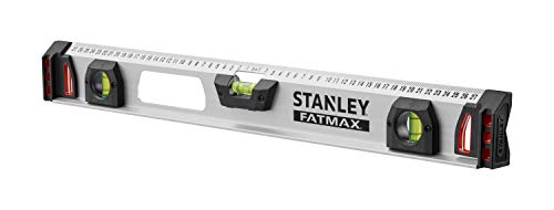 Stanley FatMax Wasserwaage II (60 cm Länge, magnetisch, 1 horizontale/2 vertikale Libellen, Aluminiumkorpus) 1-43-554 von Stanley