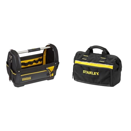 Stanley FatMax Werkzeugtrage & Werkzeugtasche 1-93-330 (12", 30x25x13cm, robuste, kompakte Tasche für Werkzeuge, Trage aus 600x600 Denier Nylon, strapazierfähige Konstruktion) von Stanley