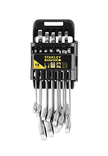 Stanley Fatmax Schraubenschlüssel-Set mit Ratsche (12-teiliges Ring-Maulschlüsselset, für vielfältige Schraubarbeiten im Haus, Werkstatt oder am Auto, Motorrad) FMMT82849-0 von Stanley - FatMax