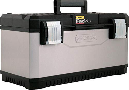 Stanley FatMax Werkzeugkoffer / Werkzeugbox (20", 50x29x30cm, Trage mit Bi-Material Griff, robuste Box aus Metall-Kunststoff mit rostfreien Schließen, Koffer mit Aussparung) 1-95-615 von Stanley - FatMax