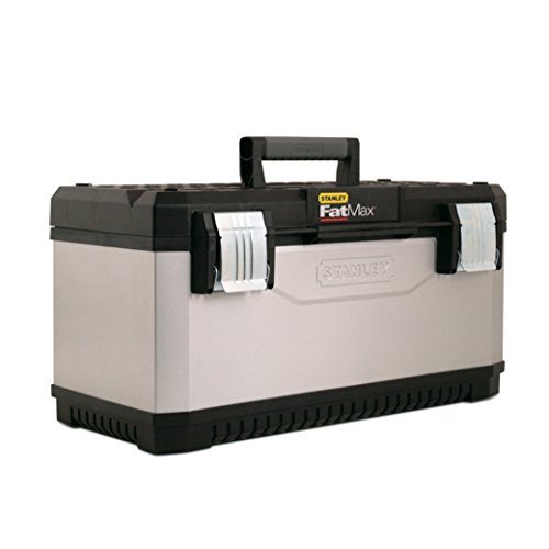 Stanley FatMax Werkzeugkoffer/Werkzeugbox (23", 50x29x30cm, Metall-Kunststoff, Trage für Werkzeuge, Werkzeugkasten mit Aussparung, Koffer mit Bi-Material Griff, rostfreie Schließen) 1-95-616 von FatMax