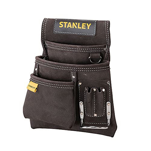 Stanley STST1-80114 Hammer- und Nageltasche aus Büffelleder, Braun/Gelb, L von Stanley