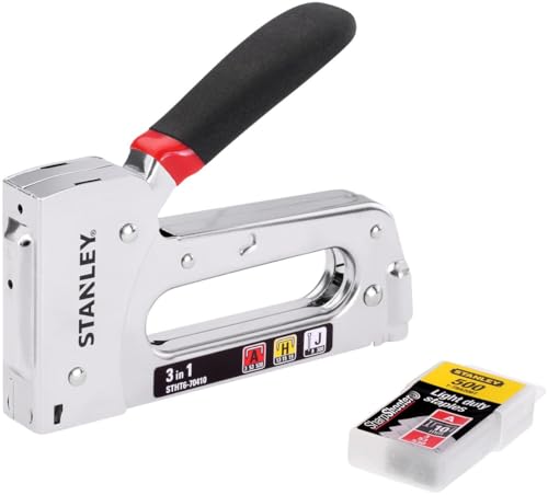 Stanley TR120 Handtacker und Nagler 3-in-1 (für Klammern ZollTyp A Zoll und ZollTyp H Zoll; Stifte und Nägel Typ 18 J 10mm) STHT6-70410 von Stanley