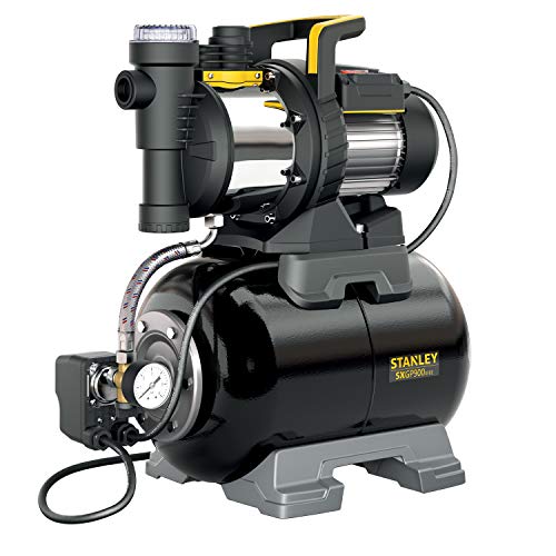 Stanley Selbstansaugende Pumpe SXGP900XFBE mit Behälter für Klarwasser (900 W,max. Förderleistung 3.300 l/h, max. Förderhöhe 42 m) von Stanley