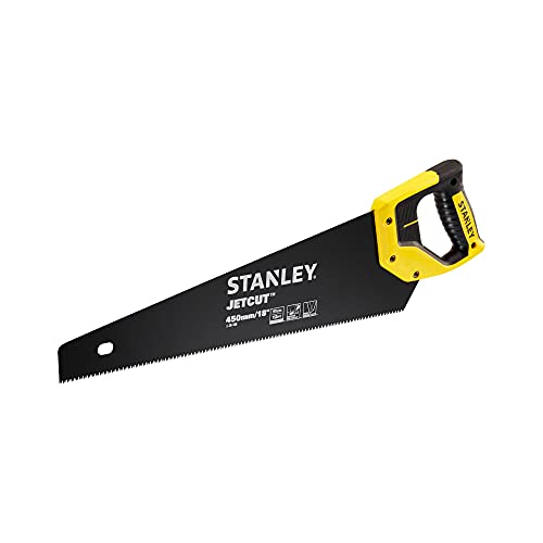 Stanley JetCut Laminat-Handsäge (450 mm Länge, 11 Zähne/Inch Hardpoint-Verzahnung, aus hochwertigem C75S-Stahl, Griff aus Bi-Material, für saubere Schnitte in Laminat & Holzfußböden) 2-20-180 von Stanley