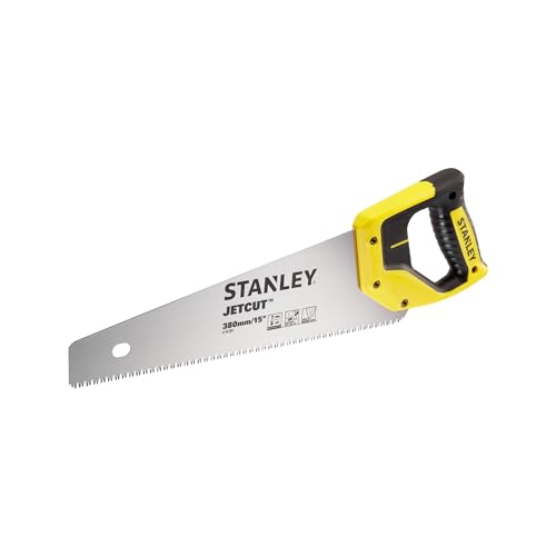 Stanley Jetcut Handsäge grob (380 mm Länge, Hardpointverzahnung, 7 Zähne/Inch, 45°/90°-Anschlag) 2-15-281 von Stanley