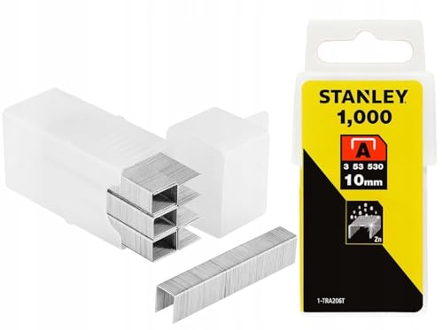 Stanley Klammern Typ A (10 mm, Klammern aus Runddraht für Elektro- und Handtacker Typ A) 1000 Stück, 1-TRA206T von Stanley