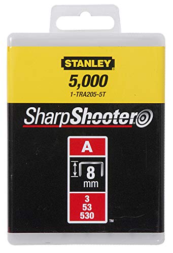 Stanley Klammern Typ A (8 mm, Klammern aus Runddraht für Elektro- und Handtacker Typ A, 5000 Stück) 1-TRA205-5T von Stanley